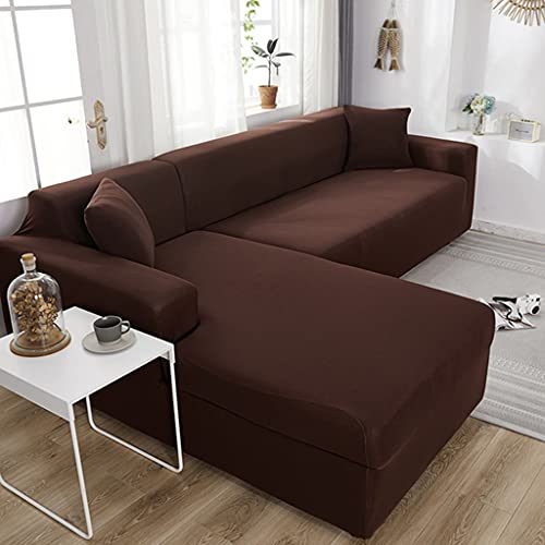 VEAI Sofabezug L Form Couchbezug Ecksofa Sofahusse Stretch Sofa überzug für 1/2/3/4 Sitzer（L-förmiges Ecksofa erfordert Zwei） (Color : D, Size : 3-Sitzer (190-230 cm)) von VEAI