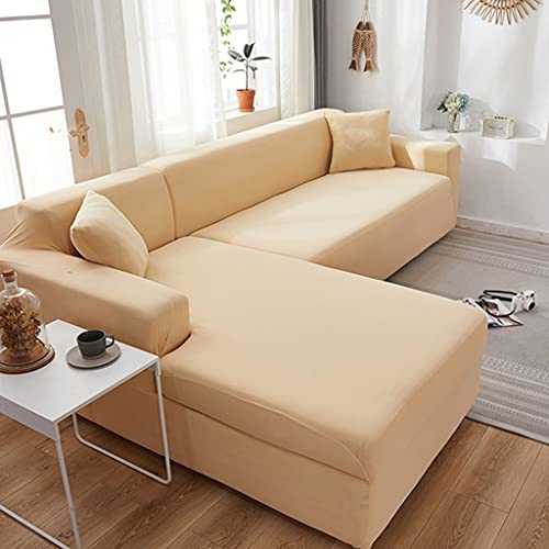 VEAI Sofabezug L Form Couchbezug Ecksofa Sofahusse Stretch Sofa überzug für 1/2/3/4 Sitzer（L-förmiges Ecksofa erfordert Zwei） (Color : L, Size : 1-Sitzer (90-140 cm)) von VEAI