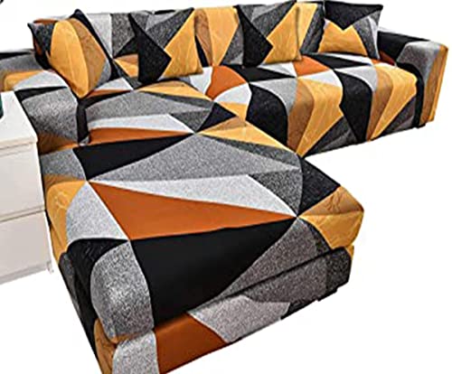 VEAI Sofabezug L Form Couchbezug Sofahusse Eckcouch Rechts/Links Elastische Stretch Sofa Überwürfe Für 1/2/3/4 Sitzer Sofa Abdeckung U Form Hund Katze Couch Bezug (Color : K, Size : 190-230cm) von VEAI