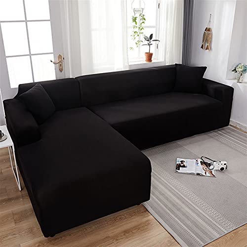 VEAI Sofabezug Sofahusse L Form Rechts/Links Couchbezug Grau/Beige Stretch Eckcouch 1/2/3/4 Sitzer（L-förmiges Ecksofa Sofa Abdeckung sollte Zwei kaufen） (Color : A, Size : 3-Sitzer (190-230 cm)) von VEAI