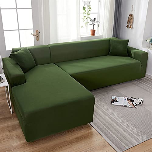 VEAI Sofabezug Sofahusse L Form Rechts/Links Couchbezug Grau/Beige Stretch Eckcouch 1/2/3/4 Sitzer（L-förmiges Ecksofa Sofa Abdeckung sollte Zwei kaufen） (Color : N, Size : 2-Sitzer (145-185 cm)) von VEAI