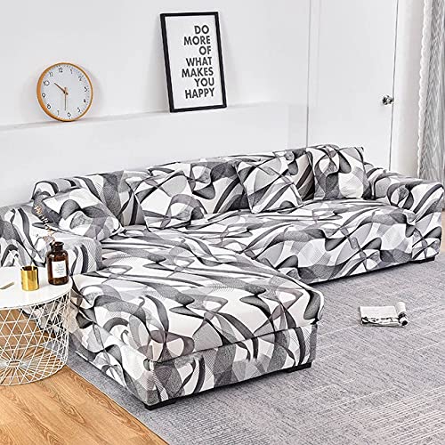 VEAI Sofahusse 3/4/2 Sitzer Sofabezug L-Form Stretch Couchbezug Sofaüberwurf（L-förmiges Ecksofa Überzug Sofa sollte Zwei kaufen） (Color : I, Size : 2 Seats (145-185cm) 1PC) von VEAI