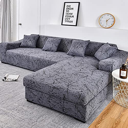 VEAI Sofaüberwurf Ecksofa Sofabezug L-Form Sofahusse Stretch 3 4 2 Sitzer Couchbezug Sofaüberwurf Sofa Überzug（L-förmiges Ecksofa Sofabezug sollte Zwei kaufen） von VEAI