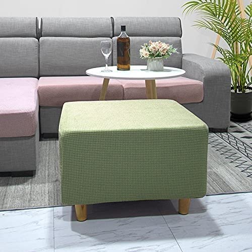 VEAI Square Ottoman Cover Bezug Für Fußhocker Sitzhocker Elastisch Husse Für Sofa Fußbank Jacquard Überzug Für Rechteckiger Hocker Fußschemel Fußstütze Quadratisch Schonbezug Sofabezug (Color : G) von VEAI