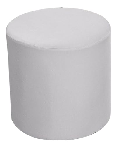 VEAI Stretch Hockerbezug 30x30 cm Rundes Ottomane Schonbezug für Fußhocker | Waschbarer Überzug mit Elastikbund, Hussen & Protector(Light Gray) von VEAI