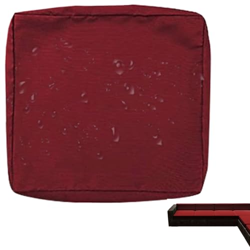 VEAI Wasserdichter Sofakissenbezug 60x60/65x65/50x45cm mit Reißverschluss für Draußen und Drinnen, Kissenbezug für Stühle, Sofas in Terrassen und Gärten(Burgundy,55x45x10cm(1pc)) von VEAI