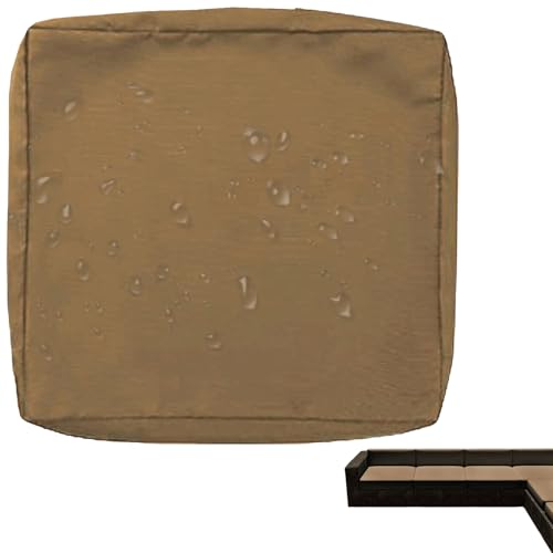 VEAI Wasserdichter Sofakissenbezug 60x60/65x65/50x45cm mit Reißverschluss für Draußen und Drinnen, Kissenbezug für Stühle, Sofas in Terrassen und Gärten(Curry,33x65x10cm(1pc)) von VEAI