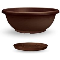 Naxos-Schale mit ineinandergreifender Untertasse 50 cm - Schokolade von VECA