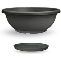 Naxos-Schale mit ineinandergreifender Untertasse Anthrazit - 80 cm von VECA