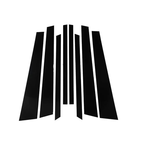 VECES 8Pcs Glänzend Schwarz Auto Säule Beiträge Tür Fenster Trim Abdeckung Aufkleber für BMW X5 E53 2000-2006 und E70 2007-2013 Fenstersäulenposten (Schwarz, Kunststoff, Seitenkörper) von VECES