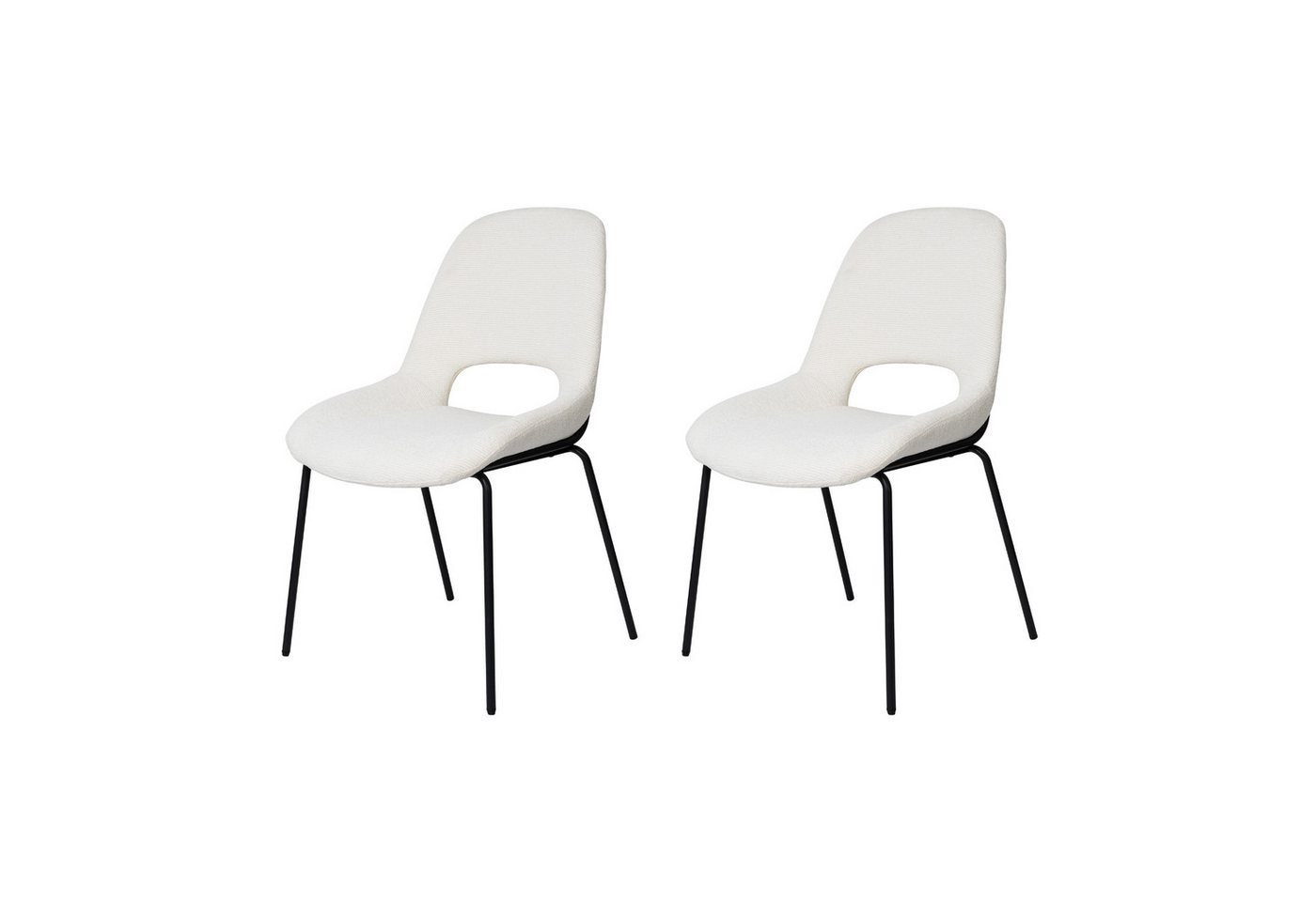 VECHOO Stuhl 2er-Set Esszimmerstühle Gillian, Metallgestell mit hohler Rückenlehne (2 St), Ideal für Essbereich, Café & Büro von VECHOO