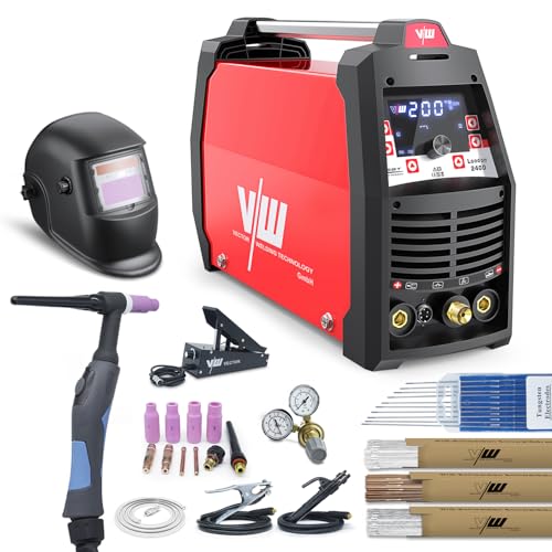 VECTOR WELDING WIG Schweißgerät AC DC 200 A - London 2400D, Elektrodenschweißfunktion - Aluminium schweißen - Pulsfunktion, Digital Display (T1054VW) von VECTOR WELDING