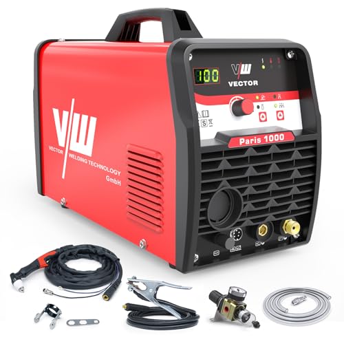 Plasmaschneider 100 A - Plasma Cutter - Plasmaschneider mit Pilotzündung - 100 Ampere Stromstärke & 45mm Schnittstärke - 400v - Inkl. Plasmabrenner und Plasma Düsen Set - VECTOR WELDING von VECTOR WELDING