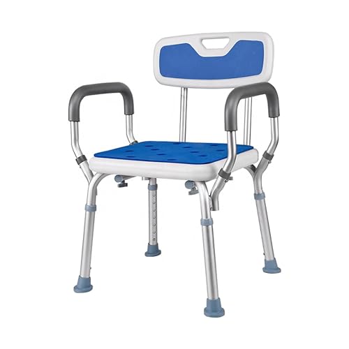 VED Duschstuhl | 6-Fach höhenverstellbare Duschbank | Inklusive gepolsterter Armlehne | rutschfeste Füße | Badewannenhocker für Senioren, Behinderte und Schwangere,(330 lb Capacity 43D x 12W x 50.6H) von Ved