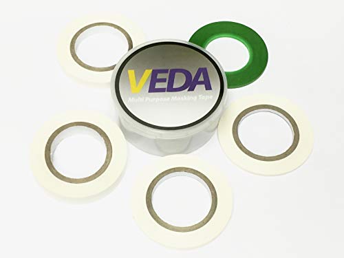 VEDA® GB Set 5 Kurven Klebeband Krepp-Abdeckband 2 mm/3 mm/5 mm/8 mm/10 mm Werkzeug Zubehör Modellbau Hobby Ausleben von Veda