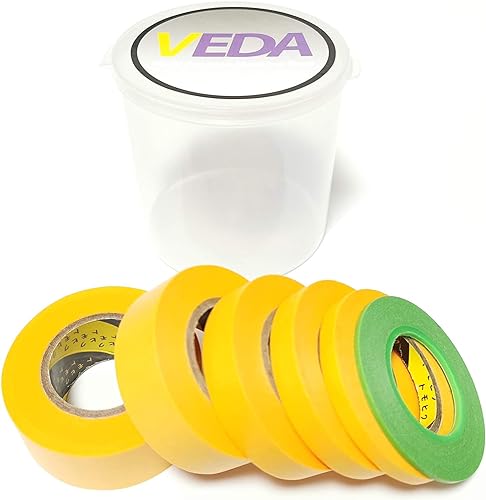 VEDA® Set von 6 Abdeckband 2mm / 6mm / 10mm / 15mm / 18mm / 24mm Handwerkzeuge Zubehör Modellbau Hobbie von VEDA