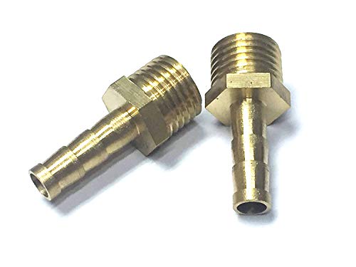 Veda 2 x 6 mm auf 1/4 Zoll BSP Gewinde massiv Messing Schlauchanschluss Stachelkupplung auf BSP Außengewinde Teich/Pool/Schlauchadapter von VEDA
