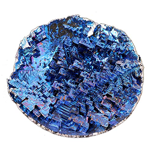 VEEAR Steine ​​Naturstein Regenbogen Bismut Erz Kristall Quarz Cluster Unregelmäßige Exemplare Sammlung Edelstein Reiki Wicca Rock Dekoration, Blau Geschenk ZOUCUNXIYIN (Color : Blue) von VEEAR