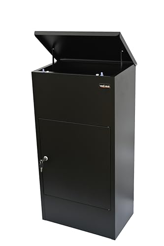 VEEHAUS Paketbriefkasten Schwarz Groß Briefkasten Rostfrei Paketbox Draussen Groß XXL Und Postbox Für Pakete Briefkasten Mit Paketfach (Rodrygo M, Ohne Ständer) von VEEHAUS