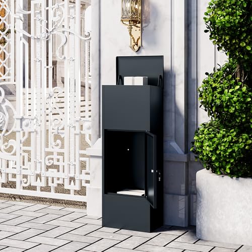 VEEHAUS Paketbriefkasten Groß Briefkasten Rostfrei Paketbox Draussen Groß XXL Und Postbox Für Pakete Briefkasten Mit Paketfach (Ohne Ständer, Anthrazit) von VEEHAUS