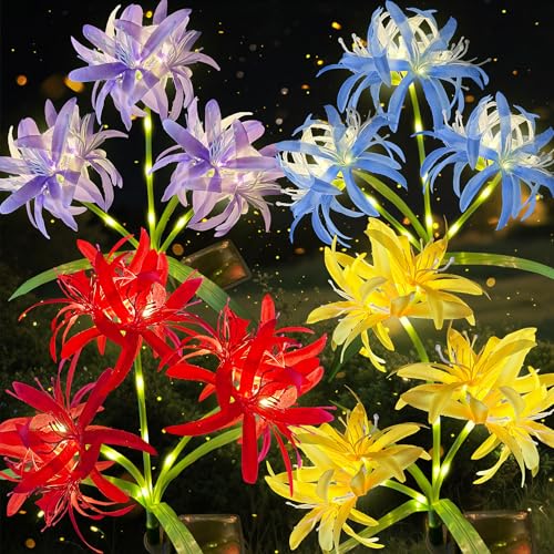 VEEKAY Gartendeko Solar Gartenleuchte Außen,4 Stück Solarlampen für Außen Garten,Gartenleuchten mit 3 Blume,IP65 Wasserdicht Solar Blumen Gartenbeleuchtung,für Rasen Terrasse VEEKAY Gartendeko Solar Gartenleuchte Außen,4 Stück Solarlampen für Außen Garten,Gartenleuchten mit 3 Blume,IP65 Wasserdicht Solar Blumen Gartenbeleuchtung,für Rasen Terrasse von VEEKAY
