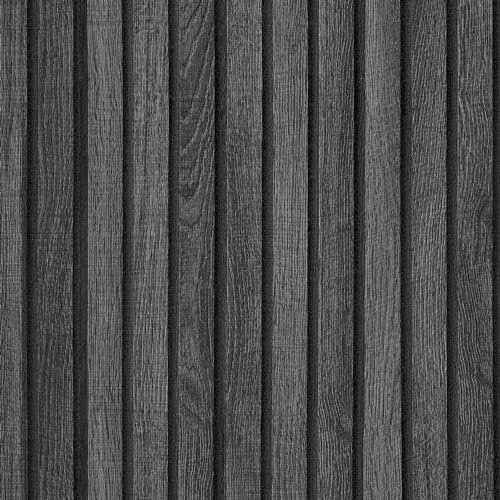 VEELIKE 3D Tapete Holzpaneele Klebefolie Holzoptik Schwarz Grau Holzfolie Selbstklebend für Möbel Holztapete Vintage Möbelfolie Holz Tapeten Schlafzimmer Schrankaufkleber Badezimmer 40cm×300cm von VEELIKE