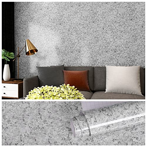 VEELIKE 40cm x 900cm Granit Tapete Grau Mamorfolie Selbstklebende Folie Marmoroptik Klebefolie Marmor Küchentapete Wand Abwaschbar Küchenrückwand Wandtapete Badezimmer Tapeten Wohnzimmer Muster von VEELIKE