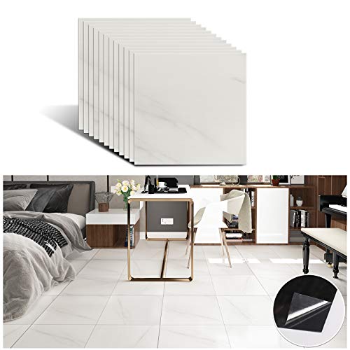 VEELIKE 12 Stück PVC Bodenbelag Marmor Vinylboden Selbstklebend Bodenfliesen Küche Klebefliesen Boden Fliesenaufkleber Boden Bad PVC Fliesen Selbstklebend Bodenbelag Garage Abnehmbar 30cm x 30cm von VEELIKE