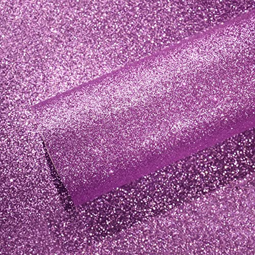VEELIKE Glitzer Tapete Hellviolett Glitzerfolie Lila Möbelfolie Glitzer Tapeten Luxury Wandtapete Selbstklebend Dekorfolie für Möbel Klebefolie Möbel Deko Wohnzimmer Schlafzimmer Schrank 40cm×300cm von VEELIKE