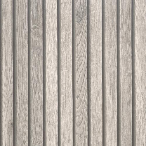 VEELIKE Holztapete Grau Holzpaneele Tapete Folie Selbstklebend Holzfolie Vintage Möbelfolie Holzoptik 3D Effekt Schlafzimmer Schrankaufkleber Badezimmer Klebefolie Möbel Deko Wohnzimmer 40cm×300cm von VEELIKE