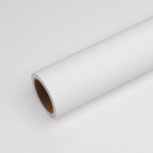 VEELIKE Klebefolie Möbelfolie Weiß Matt Tapete Selbstklebende folie 40cm x 900cm Küchentapete Abwaschbar Wandtapete für Möbel Küchenschränke Kleiderschrank Schrankaufkleber Schlafzimmer Badezimmer von VEELIKE