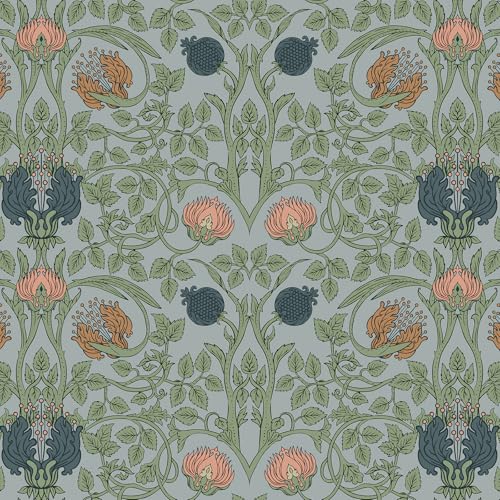 VEELIKE Selbstklebende Tapete Blumen Hellblaue William Morris Mustertapete 44.5 cm x 300 cm Fototapete Blumen Klebefolie Möbel Vintage Tapete Schlafzimmer Badezimmer Möbelfolie Muster Tapeten Flur VEELIKE Selbstklebende Tapete Blumen Hellblaue William Morris Mustertapete 44.5 cm x 300 cm Fototapete Blumen Klebefolie Möbel Vintage Tapete Schlafzimmer Badezimmer Möbelfolie Muster Tapeten Flur von VEELIKE