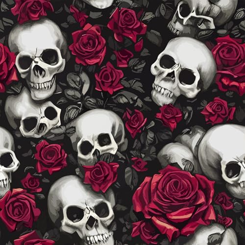 VEELIKE Selbstklebende Tapete Totenköpfen Dunkle Blumentapete Gothic Tapete Blumen Rosen 44.5 cm x 300 cm Fototapete Blumen Totenköpfen Klebefolie Wand Tapeten Wohnzimmer Badezimmer Schlafzimmer VEELIKE Selbstklebende Tapete Totenköpfen Dunkle Blumentapete Gothic Tapete Blumen Rosen 44.5 cm x 300 cm Fototapete Blumen Totenköpfen Klebefolie Wand Tapeten Wohnzimmer Badezimmer Schlafzimmer von VEELIKE