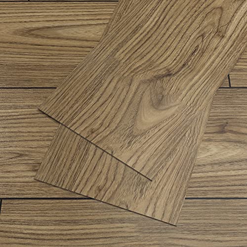VEELIKE Vinylboden Selbstklebend Fliesenaufkleber Holzoptik Braun Vintage PVC Bodenbelag Fliesenoptik Klebefliesen Boden Bad Bodenfliesen Küche Wasserfest PVC Fliesen Garage 90cm×15cm 36 Stück von VEELIKE