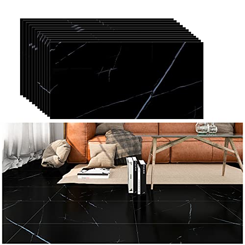VEELIKE Wasserdicht Badezimmer Wohnzimmer Fliesen Aufkleber Bodenbelag Selbstklebende Schwarz Bodenaufkleber Fliesen Vinyl für Küche Öldicht Schälen und kleben Abnehmbar 12 Stück 60cm x 30cm VEELIKE Wasserdicht Badezimmer Wohnzimmer Fliesen Aufkleber Bodenbelag Selbstklebende Schwarz Bodenaufkleber Fliesen Vinyl für Küche Öldicht Schälen und kleben Abnehmbar 12 Stück 60cm x 30cm von VEELIKE