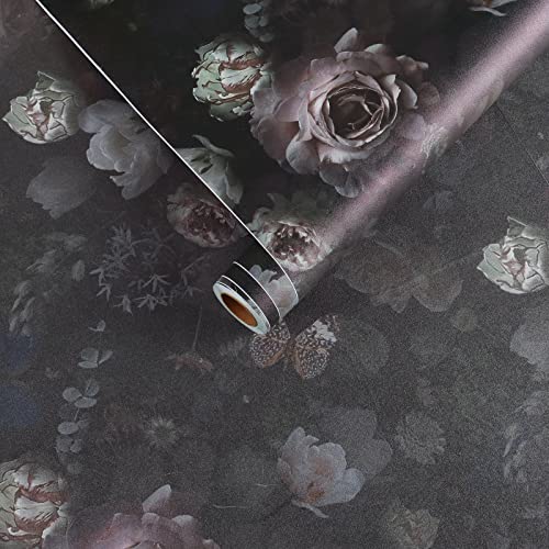 VEELIKE Wasserdicht Möbelfolie mit Schwarze Pfingstrose 45cm x 300cm Klebefolie Selbstklebende Dekofolie PVC Möbelaufkleber für Wand Wohnzimmer Schminktisch Tisch Schrank VEELIKE Wasserdicht Möbelfolie mit Schwarze Pfingstrose 45cm x 300cm Klebefolie Selbstklebende Dekofolie PVC Möbelaufkleber für Wand Wohnzimmer Schminktisch Tisch Schrank von VEELIKE