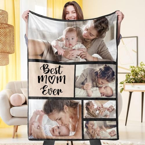 VEELU Fotodecke mit Eigenem Foto Name Super Weich - Decke Selbst Gestalten Bedrucken Lassen Kuscheldecke Personalisierte Geschenk für Freunde Familie Geburtstag Weihnachten 140 x 203cm von VEELU