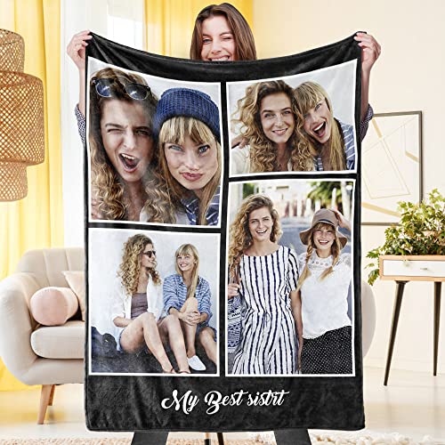 VEELU Fotodecke mit Eigenem Foto Name Super Weich - Decke Selbst Gestalten Bedrucken Lassen Kuscheldecke Personalisierte Geschenk für Freunde Familie Geburtstag Weihnachten 152 x 203cm von VEELU