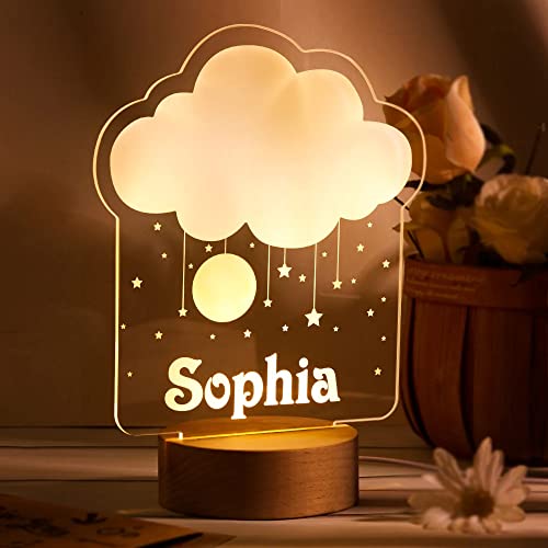 VEELU LED Lampe Nachtlicht Kinder Personalisierte Geschenke Baby mit Name Arcyl Nachtlampe Raumdekoration Geschenk für Mädchen Junge Kinder Geburtstagsgeschenk von VEELU