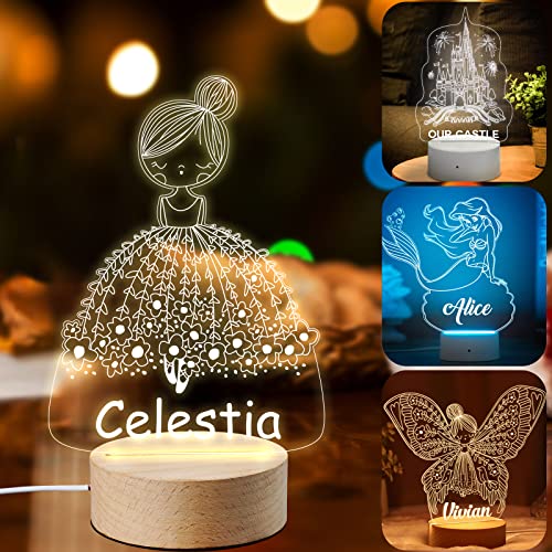 VEELU LED Lampe Nachtlicht Kinder Personalisierte Geschenke Baby mit Name Arcyl Nachtlampe Raumdekoration Geschenk für Mädchen Junge Kinder Geburtstagsgeschenk von VEELU