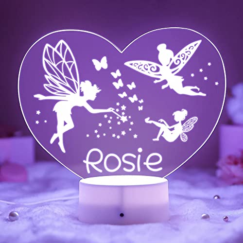 VEELU LED Lampe Nachtlicht Kinder Personalisierte Geschenke Baby mit Name Arcyl Nachtlampe Raumdekoration Geschenk für Mädchen Junge Kinder Geburtstagsgeschenk von VEELU