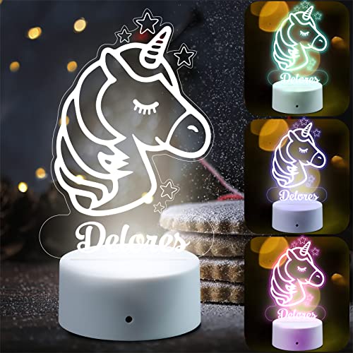 VEELU LED Lampe Nachtlicht Kinder Personalisierte Geschenke Baby mit Name Arcyl Nachtlampe Raumdekoration Geschenk für Mädchen Junge Kinder Geburtstagsgeschenk von VEELU