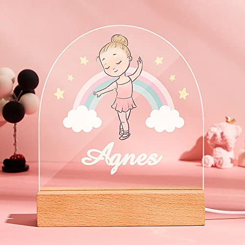 VEELU Nachtlicht Kinder Personalisierte Fee LED Lampe Geschenke Baby mit Name Arcyl Nachtlampe Raumdekoration Geschenk für Mädchen Junge Kinder Geburtstagsgeschenk von VEELU