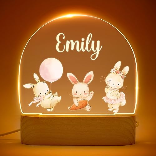 VEELU Nachtlicht Kinder - Personalisiertes Nachtlicht für Baby - Individuelle Nachttischlampe für Kinder - Personalisierte Geschenke Kinder - Babygeschenk -Taufgeschenke für Mädchen Jungen von VEELU