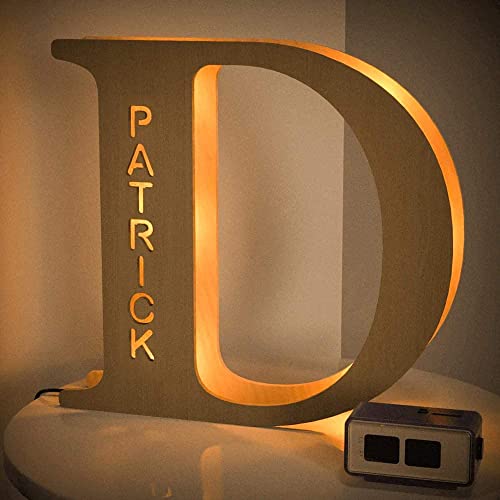 Veelu Personalisiert Buchstaben D LED Nachtlicht mit Ihren eigenen Graviert Name 3D Festzelt Dekor Holz Wandleuchte für Schlafzimmer Weihnachten Festival Party Geschenk für Familien Liebhaber Veelu Personalisiert Buchstaben D LED Nachtlicht mit Ihren eigenen Graviert Name 3D Festzelt Dekor Holz Wandleuchte für Schlafzimmer Weihnachten Festival Party Geschenk für Familien Liebhaber von VEELU