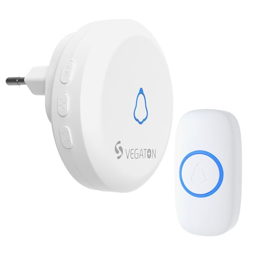 VEGATON Funkklingel, Funkklingel aussen wasserdicht, funkklingel aussen wasserdicht mit 1 Plug-In-Empfänger und 1 Sender, türklingel funk mit 2 Glockenspiele Einstell-Modi, für klingel haustür, weiß VEGATON Funkklingel, Funkklingel aussen wasserdicht, funkklingel aussen wasserdicht mit 1 Plug-In-Empfänger und 1 Sender, türklingel funk mit 2 Glockenspiele Einstell-Modi, für klingel haustür, weiß von VEGATON