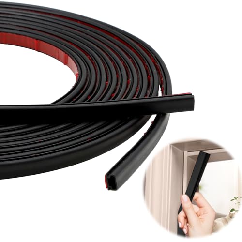 VEGCOO 10 * 6 MM Dichtungsband Selbstklebend,6 M Türdichtung Selbstklebend Zur Rauschreduzierung, Schwarz Dichtungsband Selbstklebend Wasserdicht, Reiben Dichtband Für Tür Und Fenster (6, Schwarz) von VEGCOO
