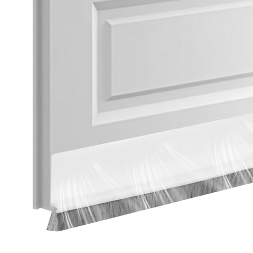 VEGCOO 100 cm Schalldämmung, Türdichtung, selbstklebend, zugeschnitten, mit 1 Tuch in zufälliger Farbe, für Fenster und Türen (weiß) von VEGCOO