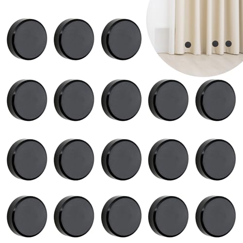 Magnetische Duschvorhang-Gewichte, starke Magnete, kein Nähen, für den Außenbereich, strapazierfähig, für Dusche, Vorhänge, Tischdecke, Kühlschrank, Flagge, Schwarz, 18 Stück von VEGCOO