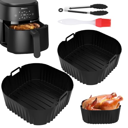 VEGCOO Philips Airfryer 4.2L Silikonform Set für NA229/00 & NA320/00 (4-teilig) - Hitzebeständig 230°C, Spülmaschinenfest, Fritteusenzubehör mit Griff & Antihaft VEGCOO Philips Airfryer 4.2L Silikonform Set für NA229/00 & NA320/00 (4-teilig) - Hitzebeständig 230°C, Spülmaschinenfest, Fritteusenzubehör mit Griff & Antihaft von VEGCOO